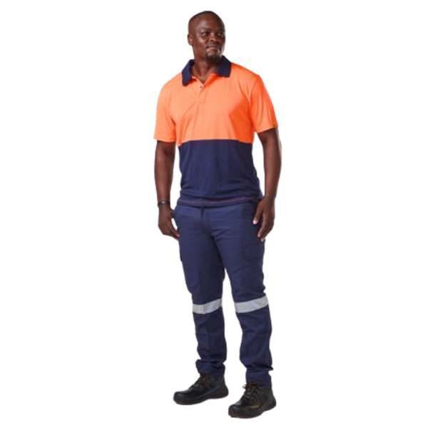 DW-HVTECH-GON Dromex Orange/Navy Blue Hi-Viz Dry Tech Golfer